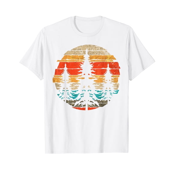 Forest Trees Wildlife Outdoor Retro Nature White Cotton T-Shirt