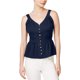 thumbnail image 1 of maison Jules Womens Sweetheart-Neck Peplum Sleeveless Blouse Top, blunotte, 2XL, 1 of 1