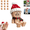 with Knit Beanie Hat + Scarf, variant on Shaking Wooden Man Figurine, Shaking Feet Woodens Doll with 12PCS Magnetic Expressions, Handmade Shaking Feet Wooden Car Dashboard Decorations, Creative Wood Desktop Decor(with Santa Hat,1 Set)
