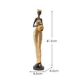 thumbnail image 4 of 2 Statues Modern Dancing Girl Tribal Lady Resin Construction Ideal for Bedroom Fireplace Shelf Decoration, 4 of 8