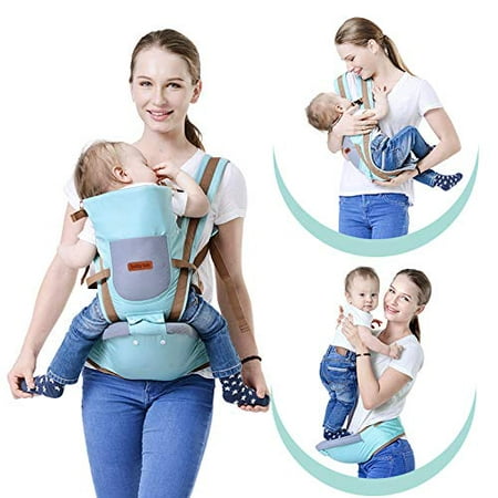 JUMPER 4 in 1 Convertible Ergonomic Baby Carrier Baby Kangaroo Bag Breathable Front Facing Baby Carrier Infant backpack Pouch Wrap Baby Sling for Newborns,