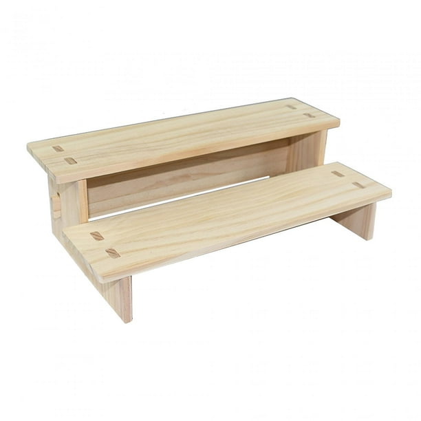 Estante de exhibición de madera, soporte de exhibición de objetos coleccionables, almacenamiento, accesorios de exhibición duraderos 2 capas 30cm