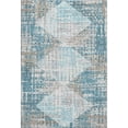thumbnail image 2 of Addison Rugs Mayfield Premium Machine Washable Transitional Geometric Teal Rectangle Rug, 10' X 14' Machine Washable Transitional Geometric Teal Oversized Sherpa Throw Blanket, 2 of 6