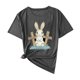 thumbnail image 1 of Camisas de Manga Corta para las Mujeres Moda Casual Impresión Cuello Redondo Suéter Tee Blusas, 1 of 4