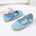 thumbnail image 5 of Quealent Mary Jane Flats for Toddler Girls Little Kids Glittery Dress Princess Wedding Ballet Shoes Blue for Size 2, 5 of 8