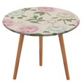 thumbnail image 2 of Pastel Peony Floral Pattern Round Table Cover Kitchen Printed Waterproof Tablecloth Elastic Edged Tablecloth Fits Party Wedding Indoor Outdoor Tables, 2 of 8