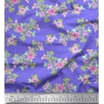 thumbnail image 1 of Soimoi Japan Crepe Satin Fabric Leaves, & Rose Floral Printed Craft Fabric by The Yard 42 Inch Wide, 1 of 1