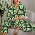 thumbnail image 6 of Daiia Avocado Heart for Women's Long-Sleeved Pajama Set – Soft & Comfortable Sleepwear Button-Up Pajamas Cozy Lounge Wear-XX-Large, 6 of 7
