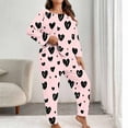 thumbnail image 2 of Annhoo Womens Oversize Outfit Crewneck Long Sleeve Trendy Print Graphic Sleepwear Soft Casual Valentine's Day Clothes, 2 of 6