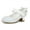 White, variant on Kushyshoo Silver Girls Dress Shoes Mary Jane Pumps with Bow 1.5in Low Heel Wedding Party Princess 12M