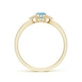 thumbnail image 2 of ANGARA Natural Solitaire Aquamarine Split Shank Ring with Trio Diamonds in 14K Yellow Gold for Women (Size-6x4mm) | March Birthstone, Anniversary, Jewelry Gift for Women | Natural Aquamarine Ring, 2 of 9