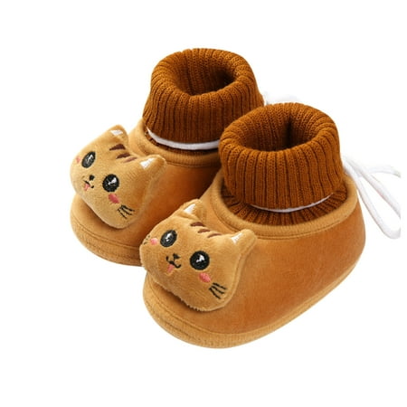 

JHLZHS Baby Socks Shoes Non-Slip Winter Children Toddler Shoes Baby Boys And Girls Flat Socks Shoes Elastic Rope Non Slip Warm Comfortable Cute Cartoon Cat Silver