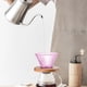 thumbnail image 5 of Filtro de café, taza de vidrio filtrante, vidrio portátil, preparado a mano, filtro reutilizable, base de madera extraíble, taza de goteo de vidrio colorida, rosa, 5 of 6