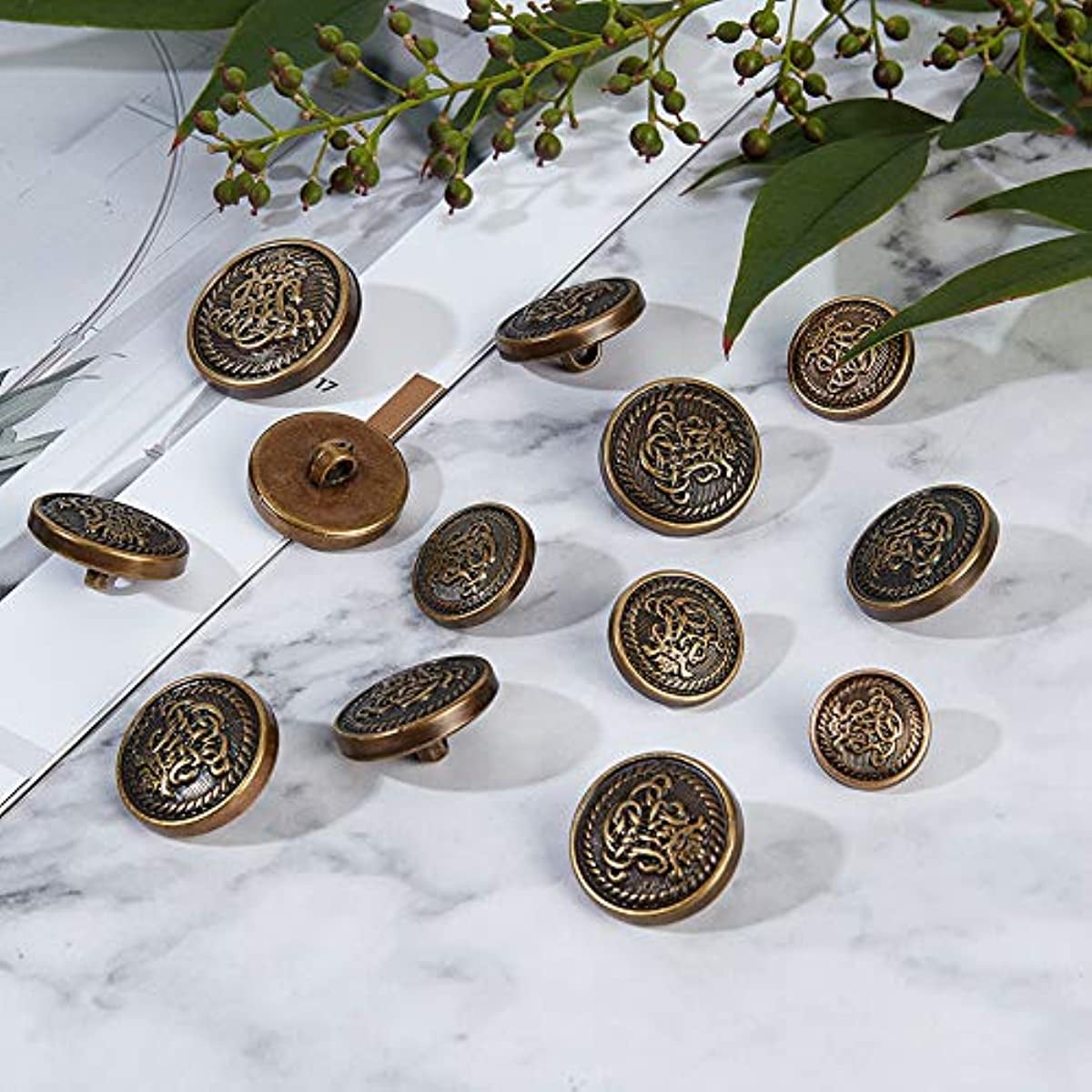 Gold Metal Crest Button 1 (25mm) 40L Vintage Blazer Buttons, 60% OFF