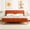 Orange, variant on VELOCAVA Full Size Bed Frame with Upholstered Headboard and Footboard, Rounded Gold Frame, Orange