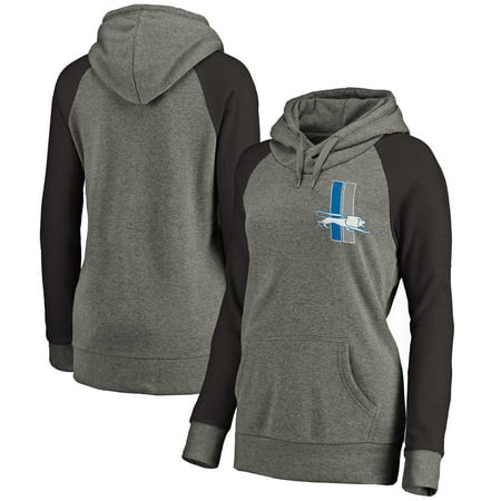 Detroit Lions Mens Sweatshirts - Detroit Lions NFL Pro Line Women's Lounge Tri-Blend Pullover Hoodie - Gray/Black
