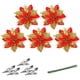 thumbnail image 2 of Cabezas Flores Con Purpurina 14 Cm Con Clip Y Tallo para Navidad (rojo 5 Unidades), 2 of 2