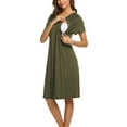thumbnail image 4 of Avidlove Women Maternity Nursing Nightgown with Button Short Sleeve Nursing Dress for Breastfeeding Labor and Delivery Gown for Hospital S-XXL, 4 of 7