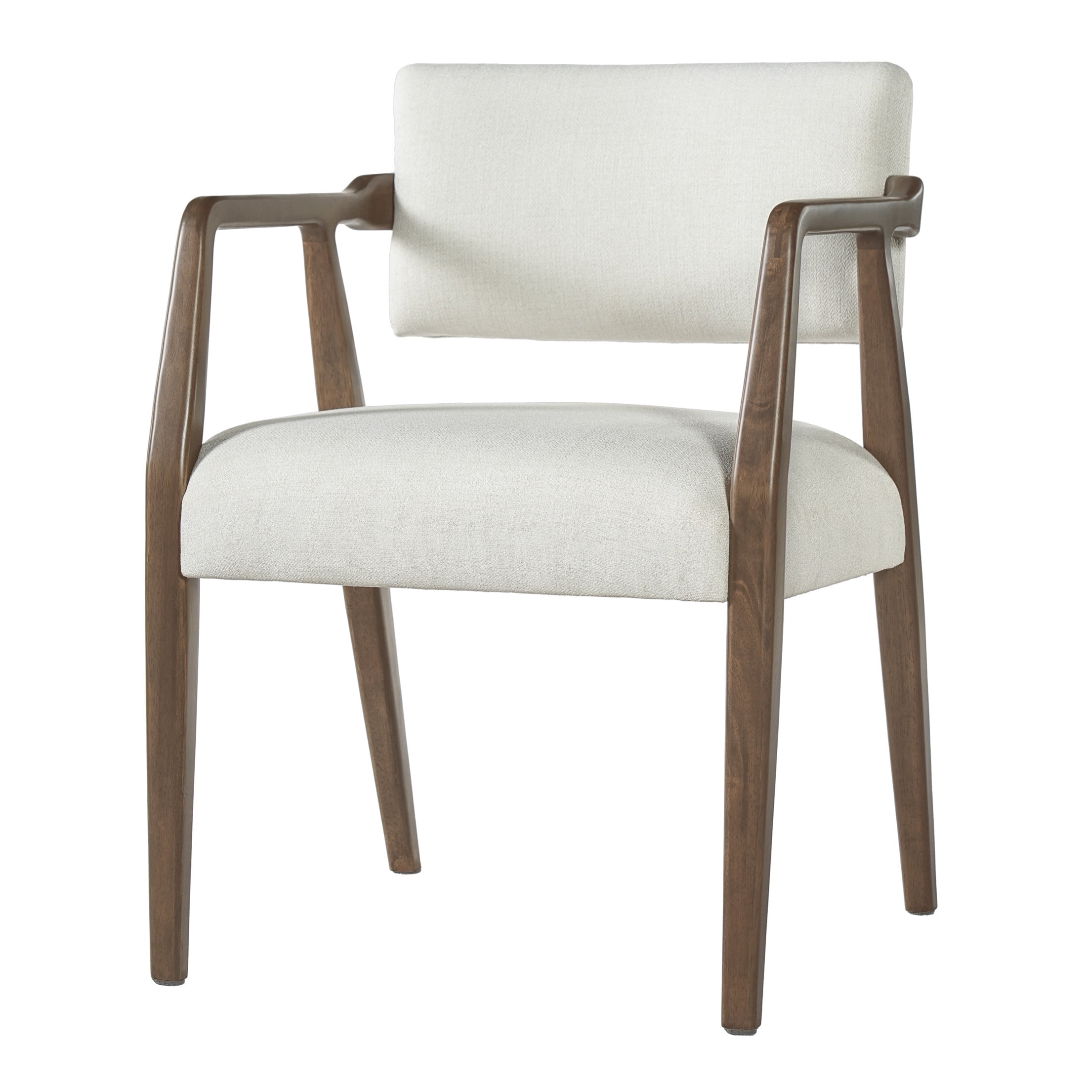 Christopher Knight Home Mid-Century Upholstered Dining Chairs, Wood Frame, Brown+Beige, Set of 2
