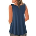 thumbnail image 5 of Womens Loose Fitting Tunic, Casual Flowy Tank Tops, 2025 New Trendy Sleeveless Summer Blouse Tops Padded Tank Tops for Women Navy M, 5 of 6