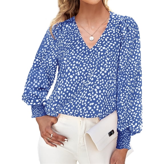 Women's V Neck Long Sleeve Shirt Tops Casual Office Work T-Shirt Blouse