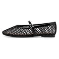 thumbnail image 2 of Zapatos planos Rihero, zapatillas de ballet de malla negra para mujer, talla 8, 2 of 6
