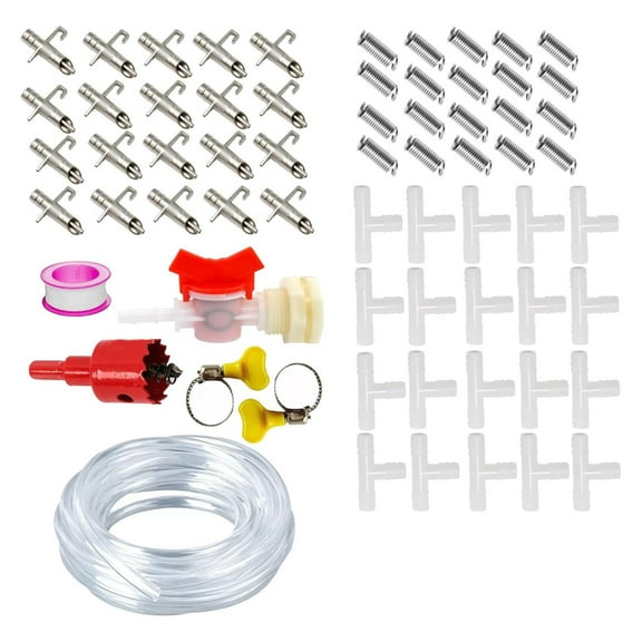 Efficient Nipples Waterer Kits Watering Systems For Rabbits Poultry Includes Hose Automatic Cage Water Supply Systems