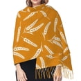 thumbnail image 5 of Shawl Wraps for Women - Autumn Orange Wheat Oversized Fall Winter Fashion Blanket Scarf for Women, 5 of 6