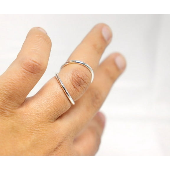 SS DESIGNS Sterling Silver Adjustable Splint Ring – PIP or DIP Joint Support | Swan Neck Deformity Ring | RA Rheumatoid Arthritis Splint | Dainty Therapy Jewelry