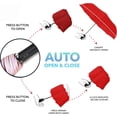 thumbnail image 3 of LinenLoon 49 Inch Automatic Open & Close Windproof Travel Umbrella. Compact Double Canopy Vented Waterproof Folding Golf Umbrellas for Rain. Portable for Car. Backpack. Luggage. for Women and Men, 3 of 5