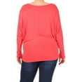 thumbnail image 4 of MOA COLLECTION Women's Plus Size Dolman Sleeve T-Shirt – Casual Solid Color Top, 4 of 4