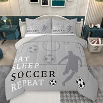 Castle Fairy 3-Piece Full Comforter Set with Soccer Design