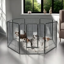 Demi Bonn 8 Panel Indoor Dog Playpen, 40" Dog Fence for Large, Medium, Small Dogs, Heavy Duty Pet Exercise Pen for Puppy Portable Playpen, Black