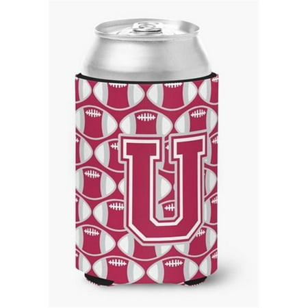 

Letter U Football Crimson Grey & White Can or Bottle Hugger