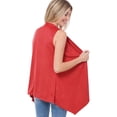 thumbnail image 6 of Made by Olivia Women's Solid Lightweight Sleeveless Draped Open Front Cardigan Vest, 6 of 7