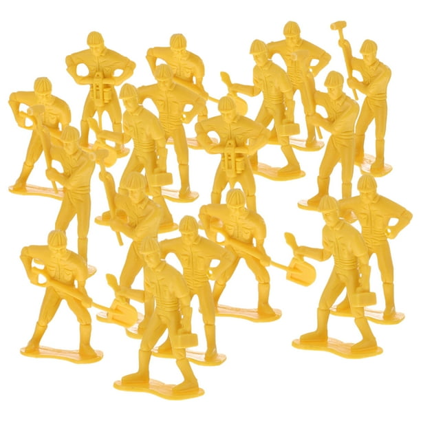 Set de juego de 54 figuras de plástico de ingenieros y bomberos para niños.