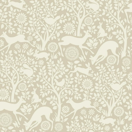 Brewster HAS01236 Anahi Neutral Forest Fauna (Best Way To Strip Wallpaper That Has Been Painted Over)