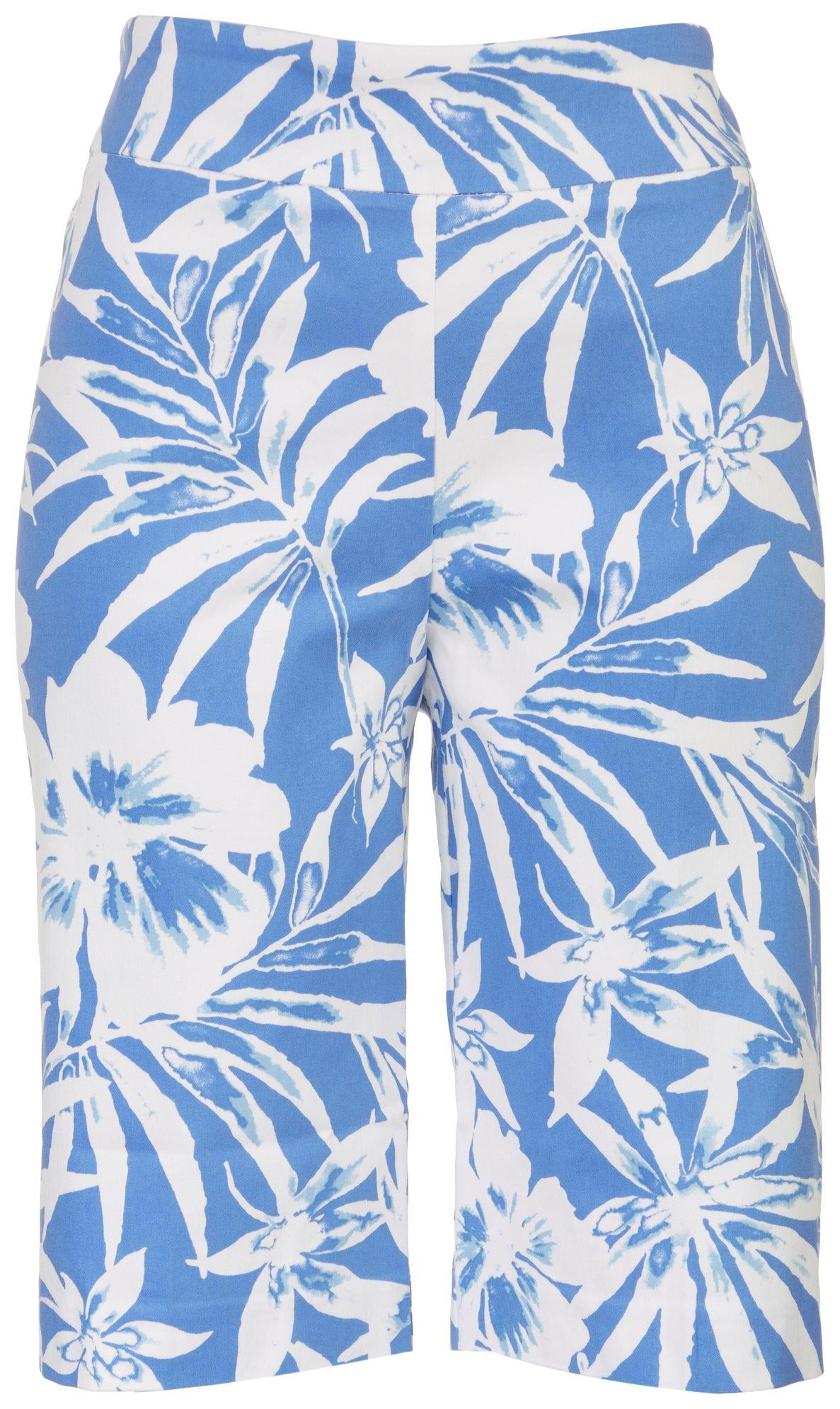Counterparts Womens Pull-On Print Bermuda Shorts 6 Blue multi - Walmart.com