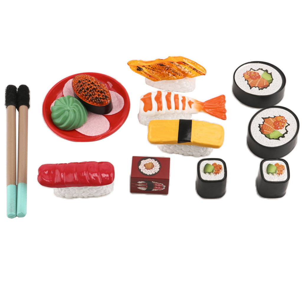Kids Toy Pretend Role Play Kitchen Fruit Sushi Cooking Food Cutting Sets LB 