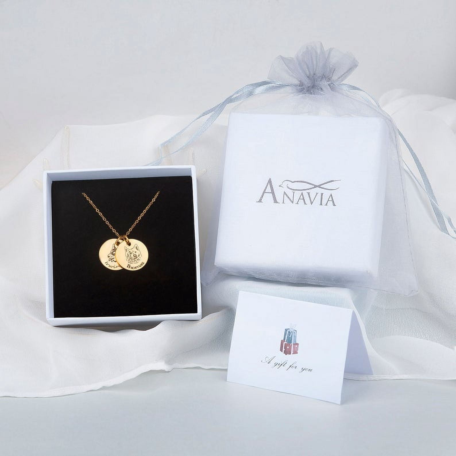 Personalized Silver Disc Pet Picture Portrait Necklace - Stainless Steel - Cat Dog Pet Necklace -Mother's Day Gift for Mom - Ships Next Day!