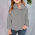 thumbnail image 2 of Otqutp Girls Fleece Jackets Kids Fuzzy Zip Up Hoodie Fall Winter Outerwear with Pockets Coral Plush Lightweight Sweatshirts, 2 of 7
