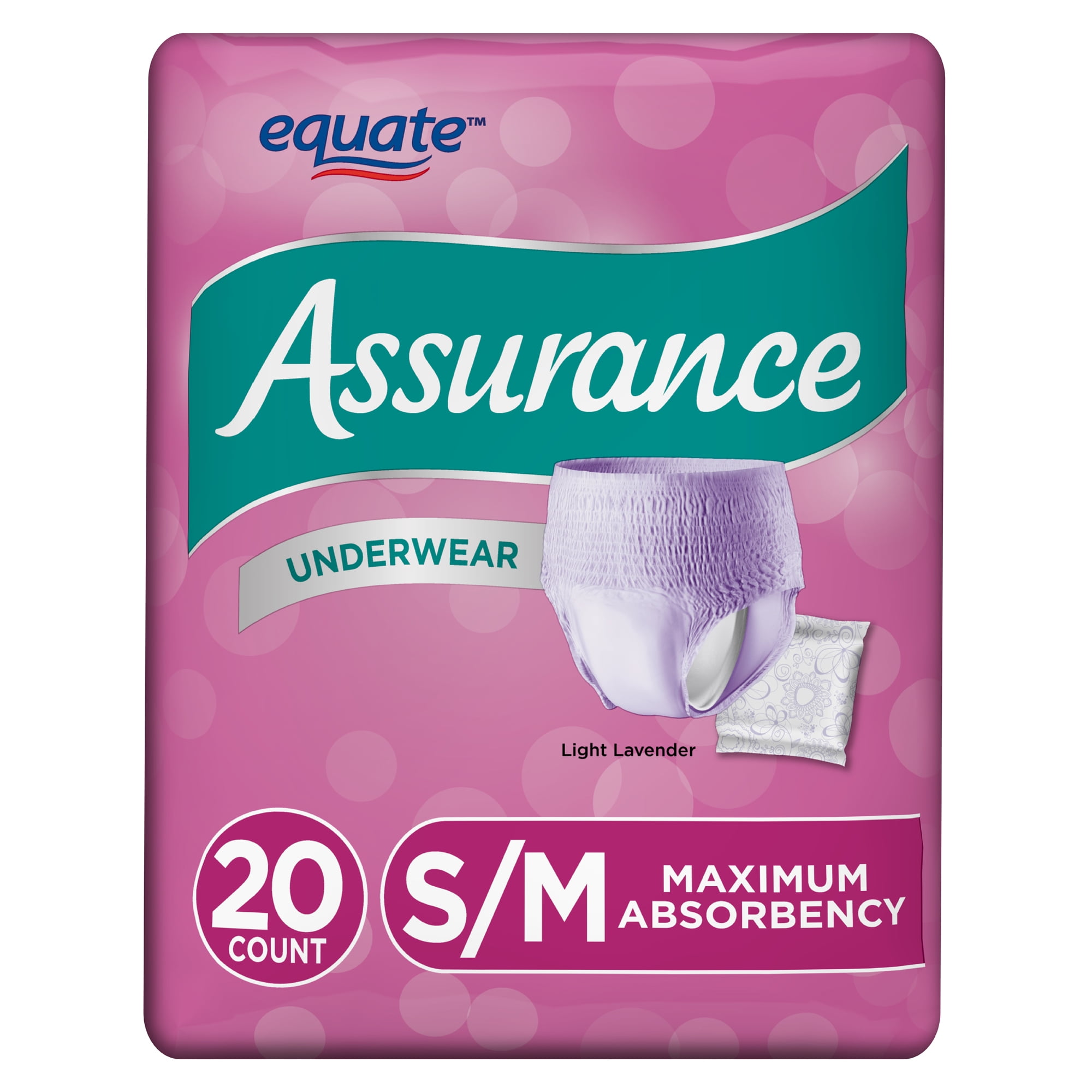Assurance Incontinence Underwear for Women, Maximum, Small/Medium, 20