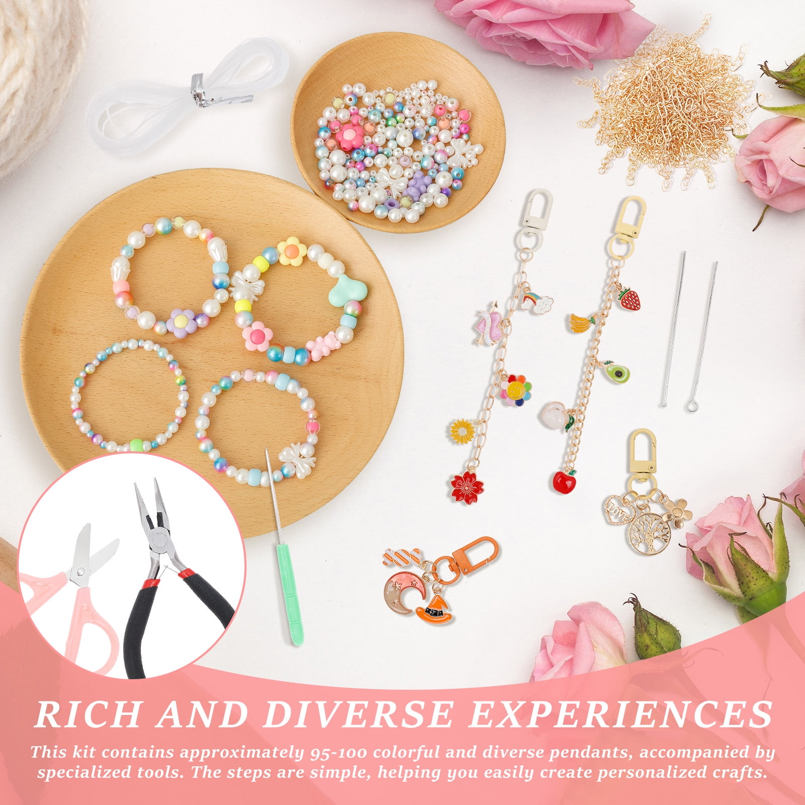 Threns Unique Keychain Making Kit Versatile Effortless Assembly DIY Bag Charm Kit for Beginners and Advanced Crafters