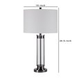 thumbnail image 5 of Benjara BM239286 28 in. Metal & Glass Stacked Base Table Lamp, Nickel, 5 of 5