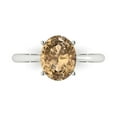 thumbnail image 2 of 2.5ct oval cut champagne Zircon 14k white gold Bridal Wedding Engagement Promise Anniversary Ring for Women size 9.75, 2 of 7