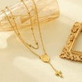 thumbnail image 3 of Virgin Mary and Cross Pendent Double Layered Miraculous Medal Concept Necklace, 3 of 6