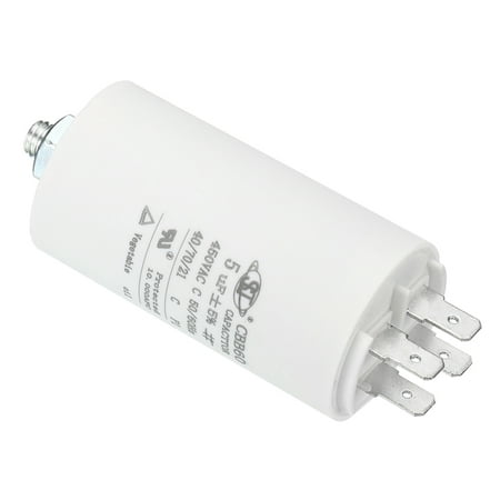 

Uxcell CBB60 5uF Run Capacitor AC450V 4 Pins 50/60Hz Cylinder with Screw 65x34mm