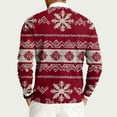 thumbnail image 5 of Dwelliawo Men's Sweaters Knitted Snowflake Christmas Print Xmas Sweater Lightweight Ribbed Crewneck Sweaters Thick Fall Winter Pullover Sweaters Clearance Red 2XL, 5 of 7