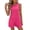 Hot Pink, variant on Women's Sleeveless Crew Neck Romper with Pockets Casual Loose Summer Short Jumpsuit
