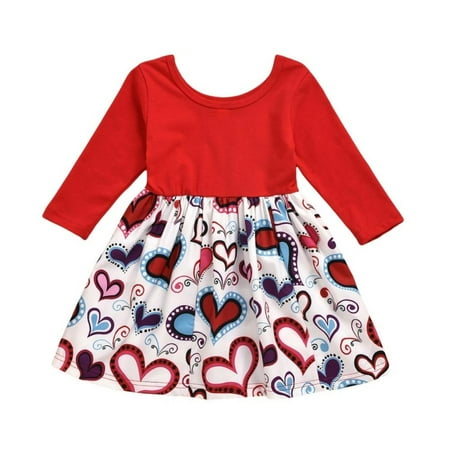 

Girls Splicing Long-sleeved Dress Little Girls Dress Outfit Princess Dress